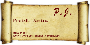 Preidt Janina névjegykártya